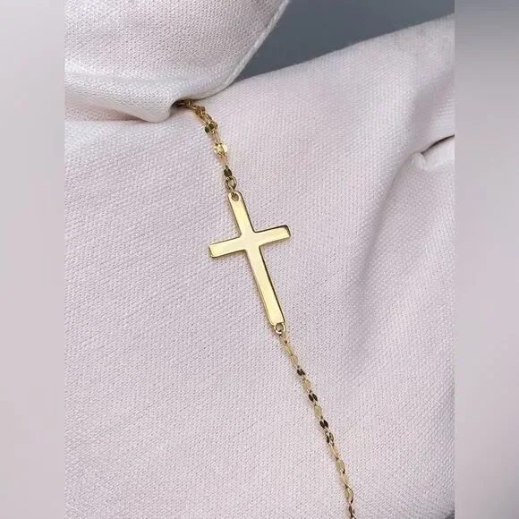 Lana Petite Cross Bar Lariat Necklace - Picture 8 of 12